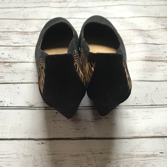 Black Wedge Heeled Shoes -Size 10 - Picture 7 of 8